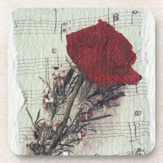 <Rose and Music>van Kim Koza 2 Onderzetter (Voorkant)