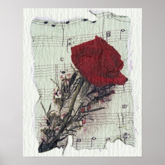 <Rose and Music>van Kim Koza 2 Poster (Voorkant)