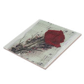 <Rose and Music>van Kim Koza 2 Tegeltje (Zijkant)