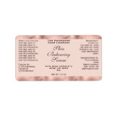 Rose and Rose Gold Cosmetics Dropper Bottle Label (Voorkant)
