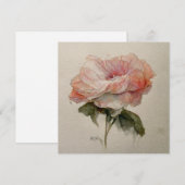 Rose Aquarelle Watercolor Rose Painting Kaart (Voorkant / Achterkant)