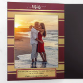 Rose Arbor Beach Photo Wedding All in One Drieluik Uitnodiging (Binnenzijde eerst)