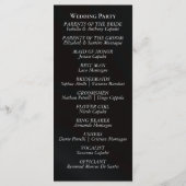 Rose Arc - Black Wedding Programmakaart (Achterkant)