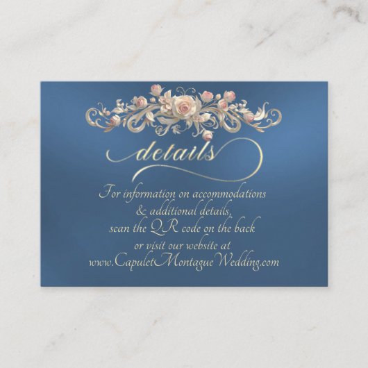 Rose Arc Border, QR Code - Blue Informatiekaartje (Voorkant)