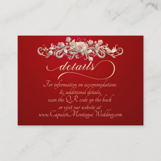 Rose Arc Border, QR Code - Red Informatiekaartje (Voorkant)