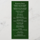 Rose Arc - Emerald Wedding Programmakaart (Achterkant)