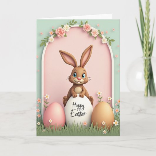 Rose Arch Easter Bunny Card Kaart (Voorkant)
