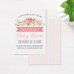 Rose Banner Baby Book Baby Shower Visitekaartje