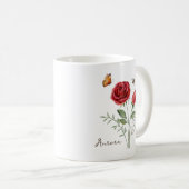 Rose Birth Month Flower Koffiemok (Voorkant rechts)