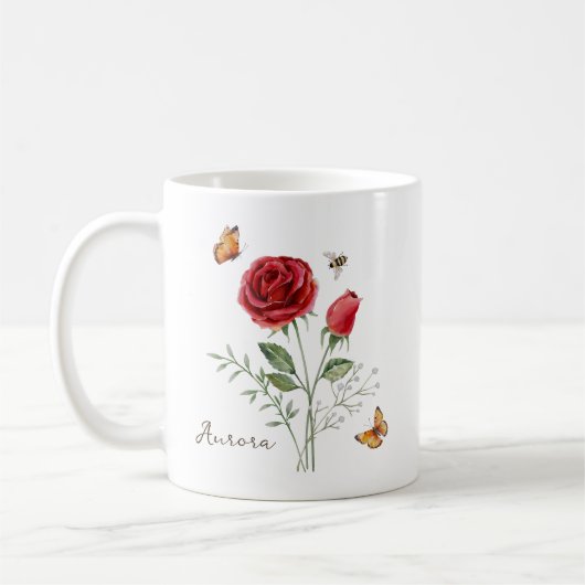 Rose Birth Month Flower Koffiemok (Links)