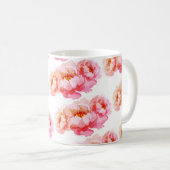Rose bloemen trendy ontworpen mok (Voorkant rechts)