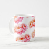 Rose bloemen trendy ontworpen mok (Voorkant links)