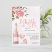 Rosé Bloemenwijn Vrijgezellenfeest (Folie beschikb Kaart (Staand voorkant)