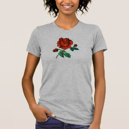 Rose Bloom Halftone Fijne Kunst T-shirt