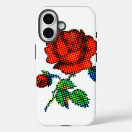 Rose Bloom Halftone Fine Art iPhone 16 Hoesje