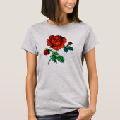 Rose Bloom Halftone Fine Art T-shirt (Voorkant)