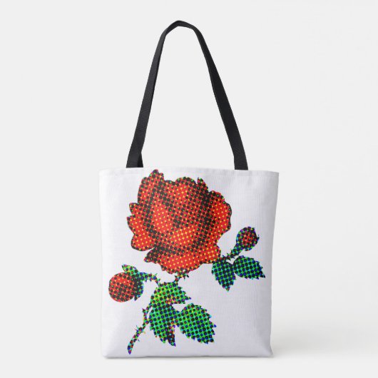 Rose Bloom Halftone Fine Art Tote Bag (Achterkant)
