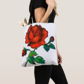 Rose Bloom Halftone Fine Art Tote Bag (Dichtbij)