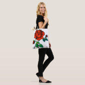 Rose Bloom Halftone Fine Art Tote Bag (Op model)