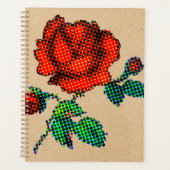 Rose Bloom Halftone on Brown Paper Fine Art Planner (Voorkant)