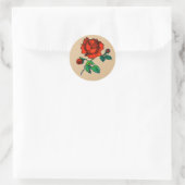 Rose Bloom Halftone on Brown Paper Fine Art Ronde Sticker (Tas)