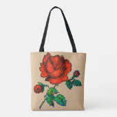 Rose Bloom Halftone on Brown Paper Fine Art Tote Bag (Achterkant)