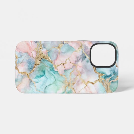 Rose Blue Gold Marble iPhone Hoesje (Achterkant horizontaal)
