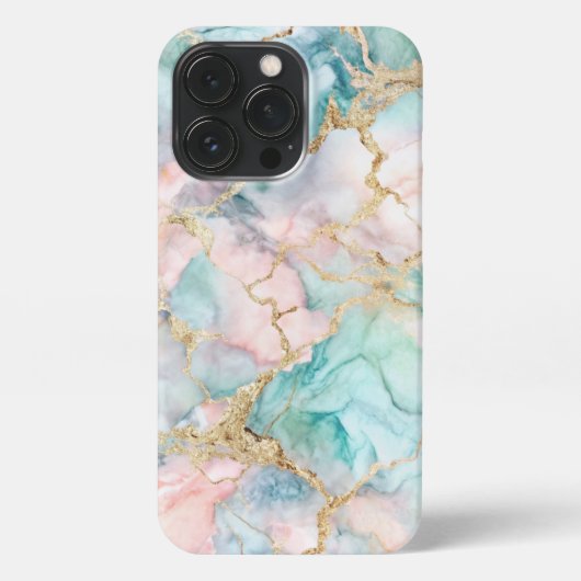 Rose Blue Gold Marble iPhone Hoesje (Achterkant)