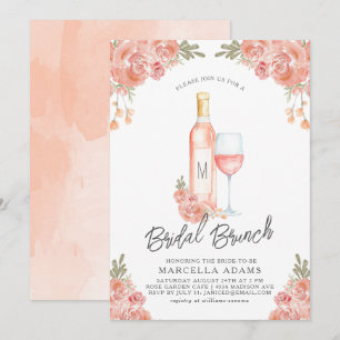Rosé Blush Bruids Brunch Uitnodiging