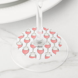 Rosé Blush Wijnproeverijglazen Roze Rozen Wijnmake Wijnglaslabel