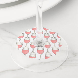 Rosé Blush Wine Tasting Glasses Roze Winery Wijnglaslabel