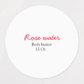 Rose body butter add your text name custom weight labels (Design 2)