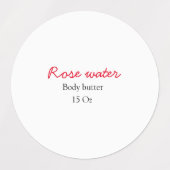 Rose body butter add your text name custom weight labels (Design 1)