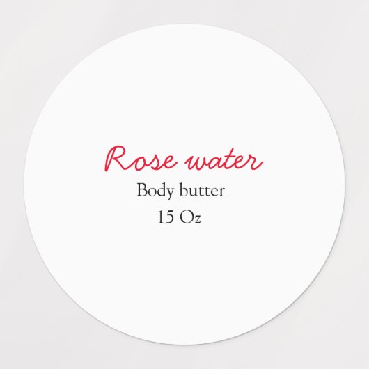 Rose body butter add your text name custom weight labels (Design 1)