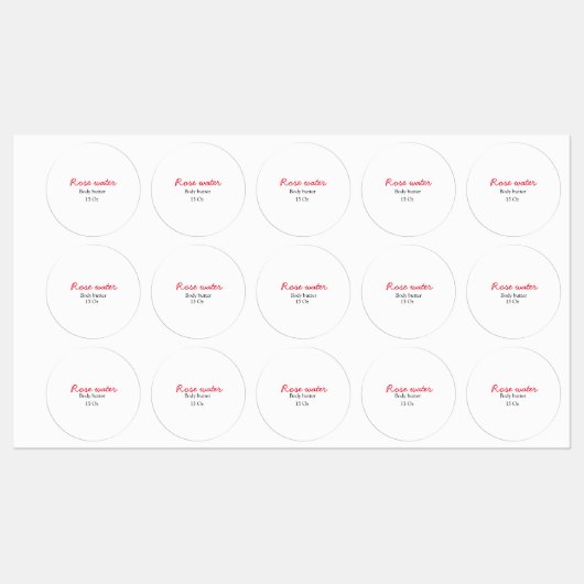 Rose body butter add your text name custom weight labels (Vel)