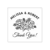 Rose Boeket Bruiloft Dank U Rubberstempel (Afrduk)