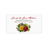  Rose Boeket Bruiloft Label (Voorkant)