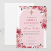 Rose boeket eerste communie kaart (Voorkant / Achterkant)