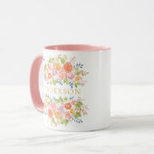 Rose Boeket Gouden Waterverf met Naam Mok (Voorkant links)