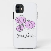 Rose Boeket Lila 'Naam' iPhone hoesje (Achterkant)