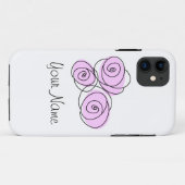 Rose Boeket Lila 'Naam' iPhone hoesje (Achterkant (horizontaal))