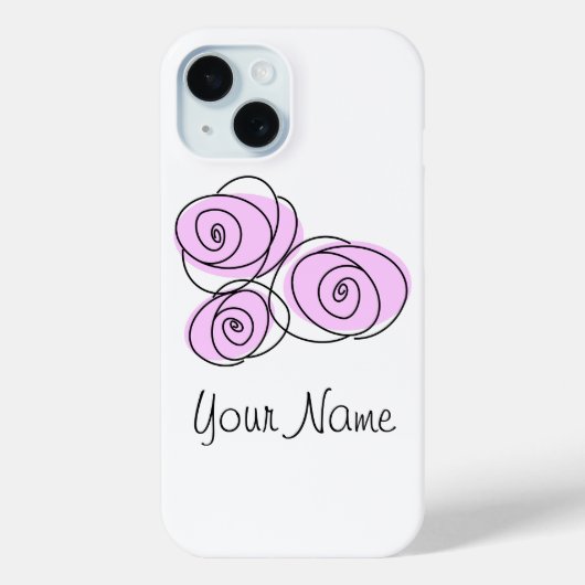 Rose Boeket Lila Naam iPhone hoesje (Achterkant)