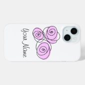 Rose Boeket Lila Naam iPhone hoesje (Achterkant (horizontaal))