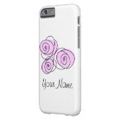 Rose Boeket Lila Naam iPhone hoesje (Achterkant Links)