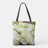 Rose Boeket Natuurlijke Wit en Groen Custom Tote Bag (Achterkant)