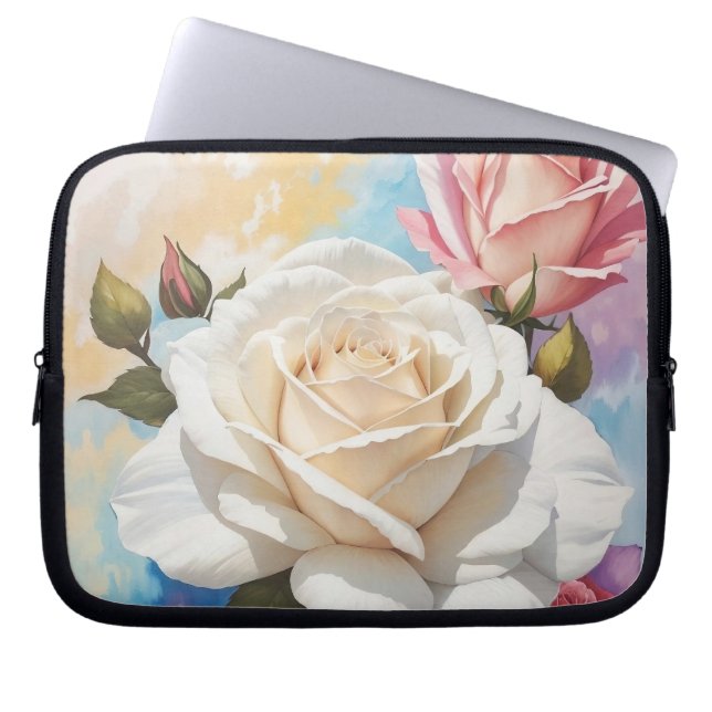 Rose Boeket Schilderij Ontwerp Laptop Sleeve (Voorkant)