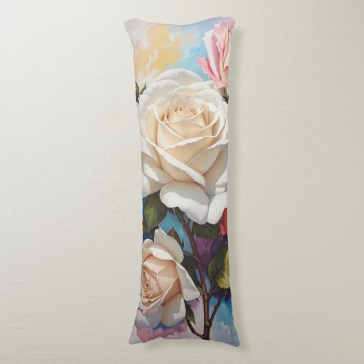 Rose Boeket Schilderij Ontwerp Lichaamskussen (Voorkant Verticaal)