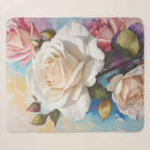 Rose Boeket Schilderij Ontwerp Sherpa Deken (Voorkant (horizontaal))