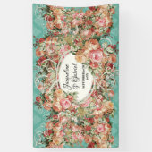  Rose Boeket Turquoise Roze Vrijgezellenfeest Spandoek (Verticaal)