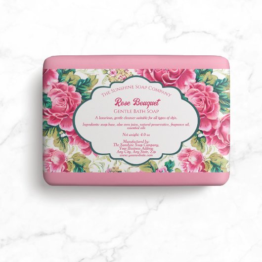 Rose Boeket Zeep Verpakking Label